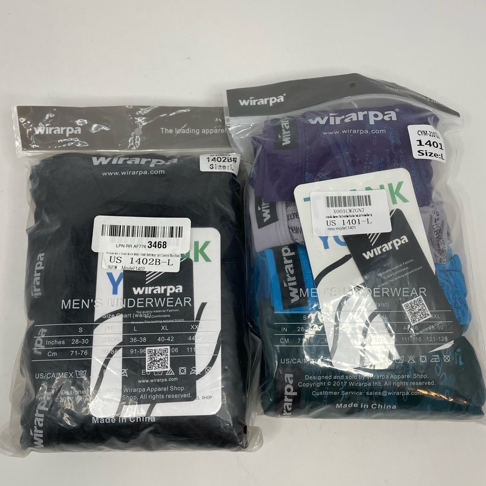 New Lot of 2 Packs Men’s Wirarpa Modal Microfiber Underwear Trunks Size L